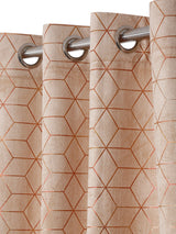 Pack of 2 Velvet Regular Geometric Foil Door Curtains- Peach