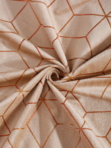 Pack of 2 Velvet Regular Geometric Foil Door Curtains- Peach