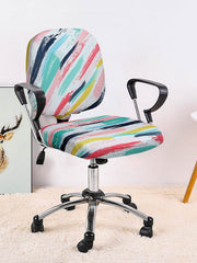 Stretchable Elastic Digital Printed Office Chair Cover Pack of 1- Multicolour