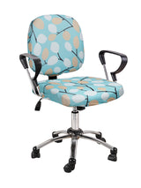 Stretchable Elastic Digital Printed Office Chair Cover Pack of 1- Turquoise