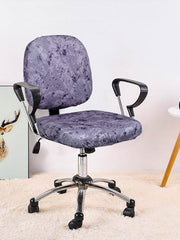 Stretchable Elastic Digital Printed Office Chair Cover Pack of 1- Lavender