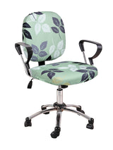 Stretchable Elastic FloraL Printed Office Chair Cover Pack of 1- Mint Green