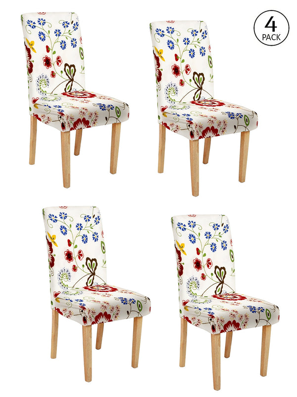 stretchable-dining-chair-cover-floral-print-set-of-4-white