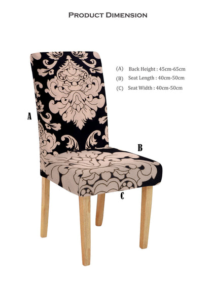 Stretchable Dining Chair Cover Ethnic Printed Set of 4