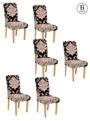 Stretchable Dining Chair Cover Ethnic Printed Set of 6