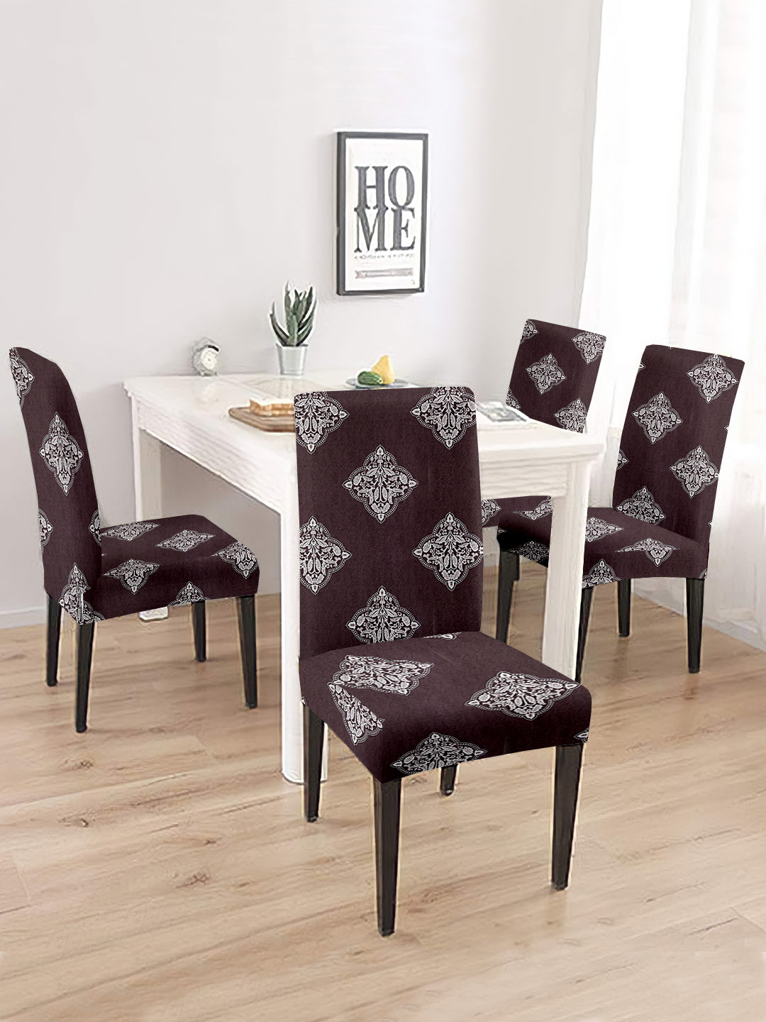 dining-chair-cover-set-of-2-ethnic-printed-brownwholesale