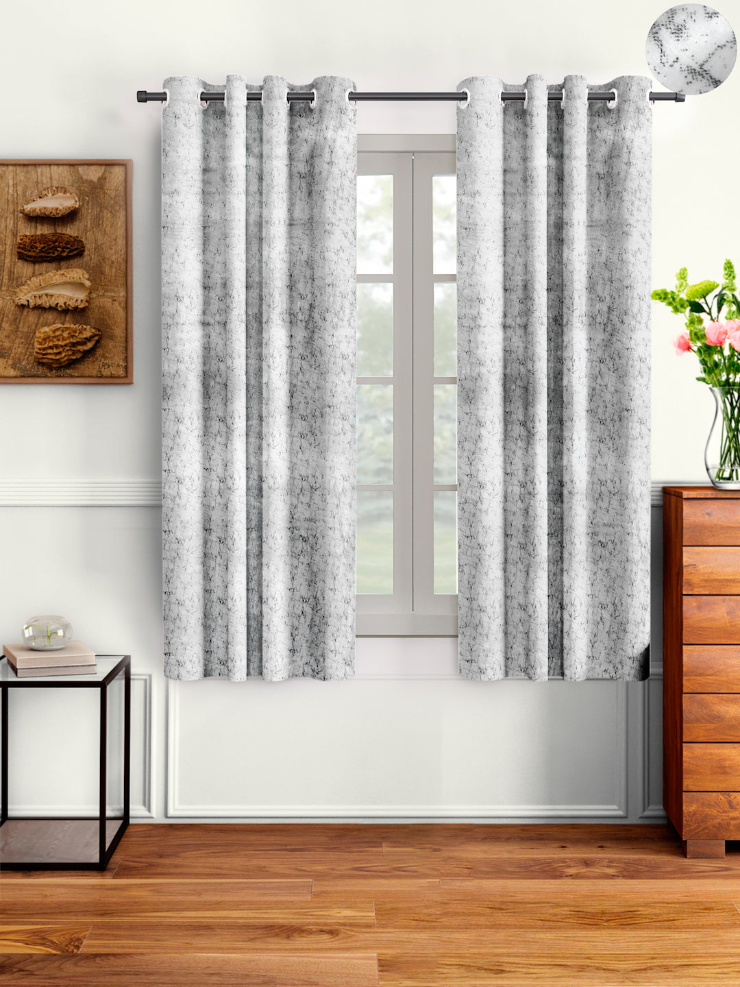 Pack of 2 Velvet Room Darkening Solid Window Curtains- White