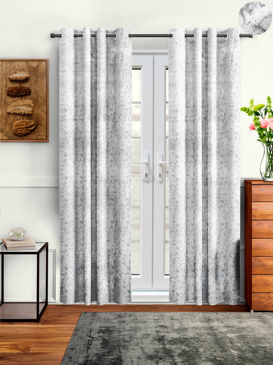 Pack of 2 Velvet Room Darkening Solid Long Door Curtains- White