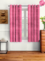 Pack of 2 Velvet Room Darkening Solid Window Curtains- Pink