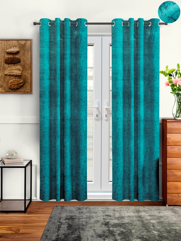 velvet-solid-long-door-curtain-teal