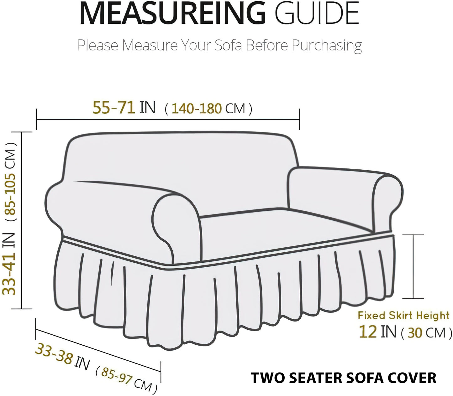Elastic Stretchable Universal Sofa Cover with Ruffle Skirt