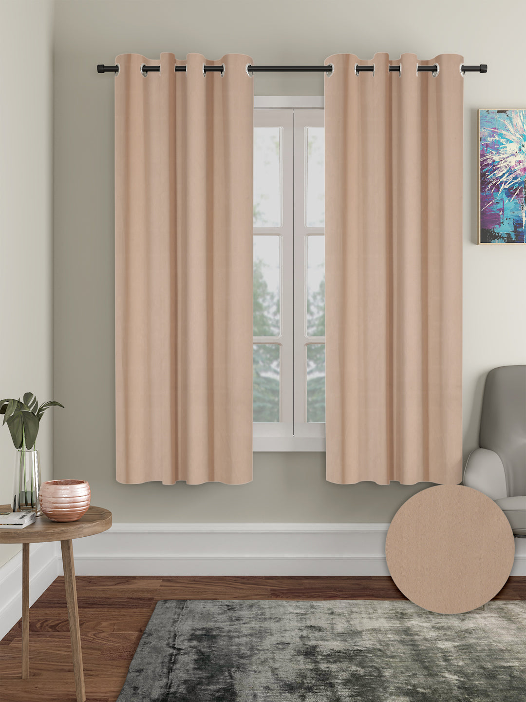 Pack of 2 Polyester Blackout Solid Curtains