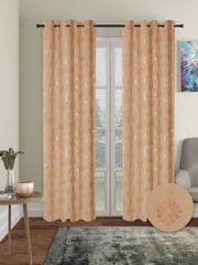 Pack of 2 Polyester Blackout Foil Door Curtains- Beige