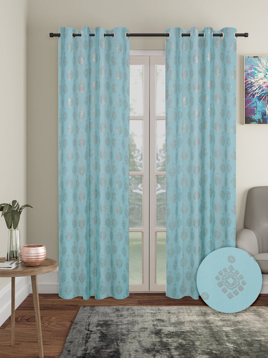 Pack of 2 Polyester Blackout Foil Curtains