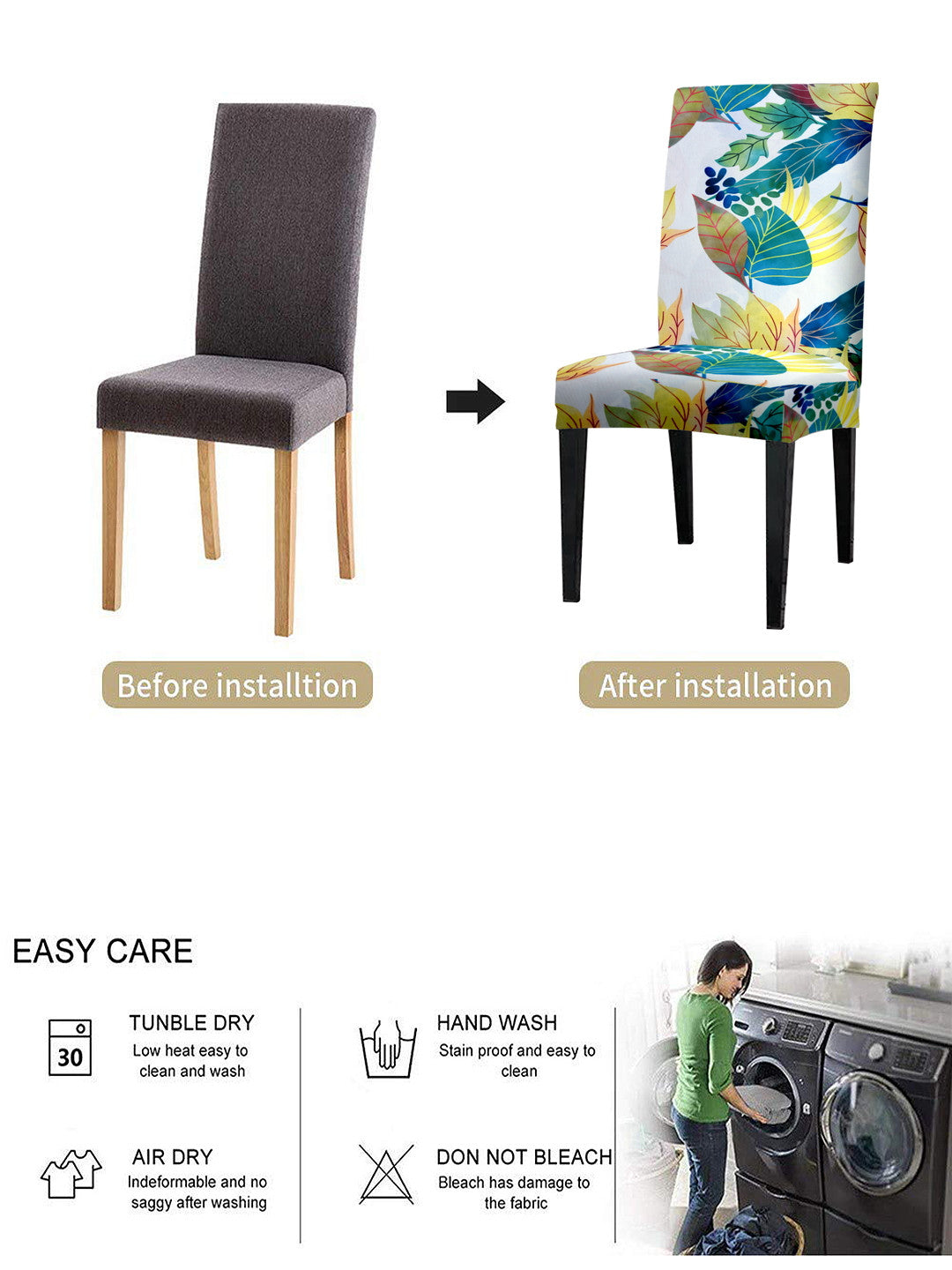 dining-chair-cover-set-of-2-leaf-printed-greenwholesale