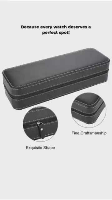 Leather Watch Organizer box (Pack of 1)- Black