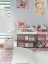 Cortina 3 Tier Plastic Storage Organizer with Drawers | Cosmetic Jewelry Box, Office Desktop Compartments, Storage Shelf for Office, School, Home | Multi-Layer Small Storage Box (White)