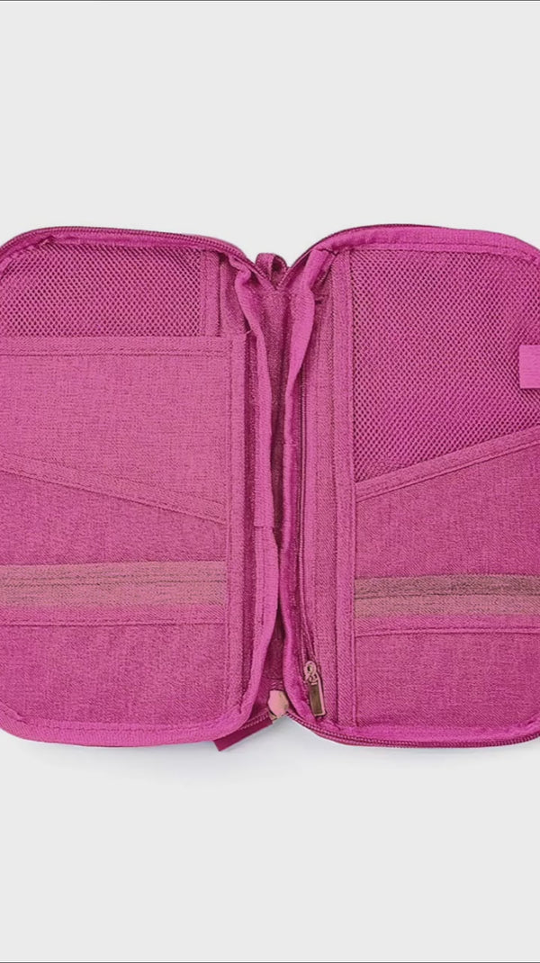 Wallet Accessory Organiser Pouch (Pack of 1) Solid Nylon- Pink