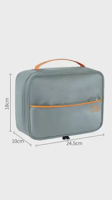 Electronics Accessories Organizer Bag (Pack of 1) Solid Nylon- Grey