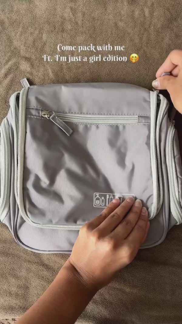 Makeup Accessories Storage Bag- Grey
