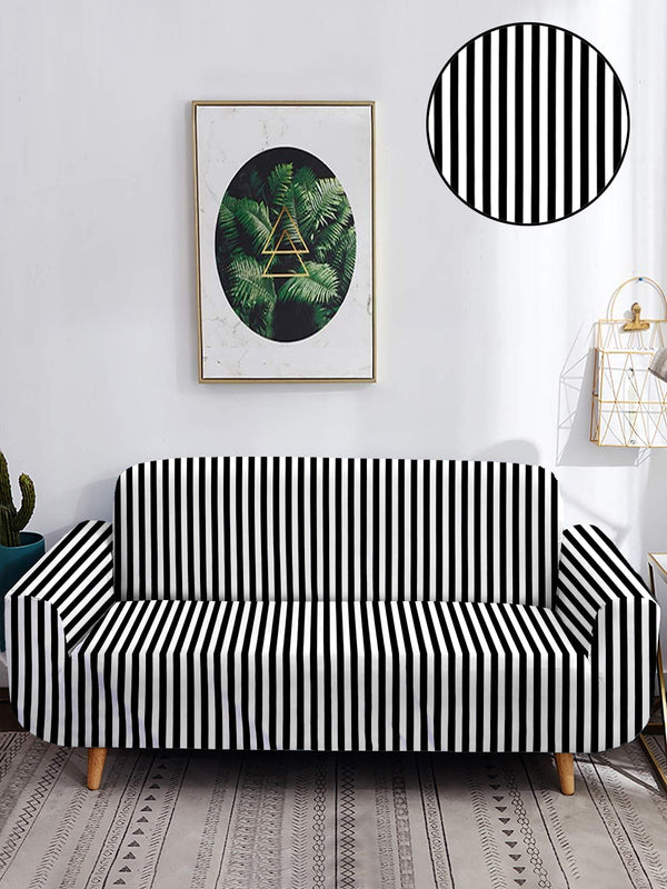 sofa-cover-stripe-print-4-seater-black-and-white-wholesale