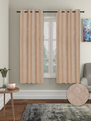 Pack of 2 Velvet Room Darkening Emboss Window Curtains- Peach